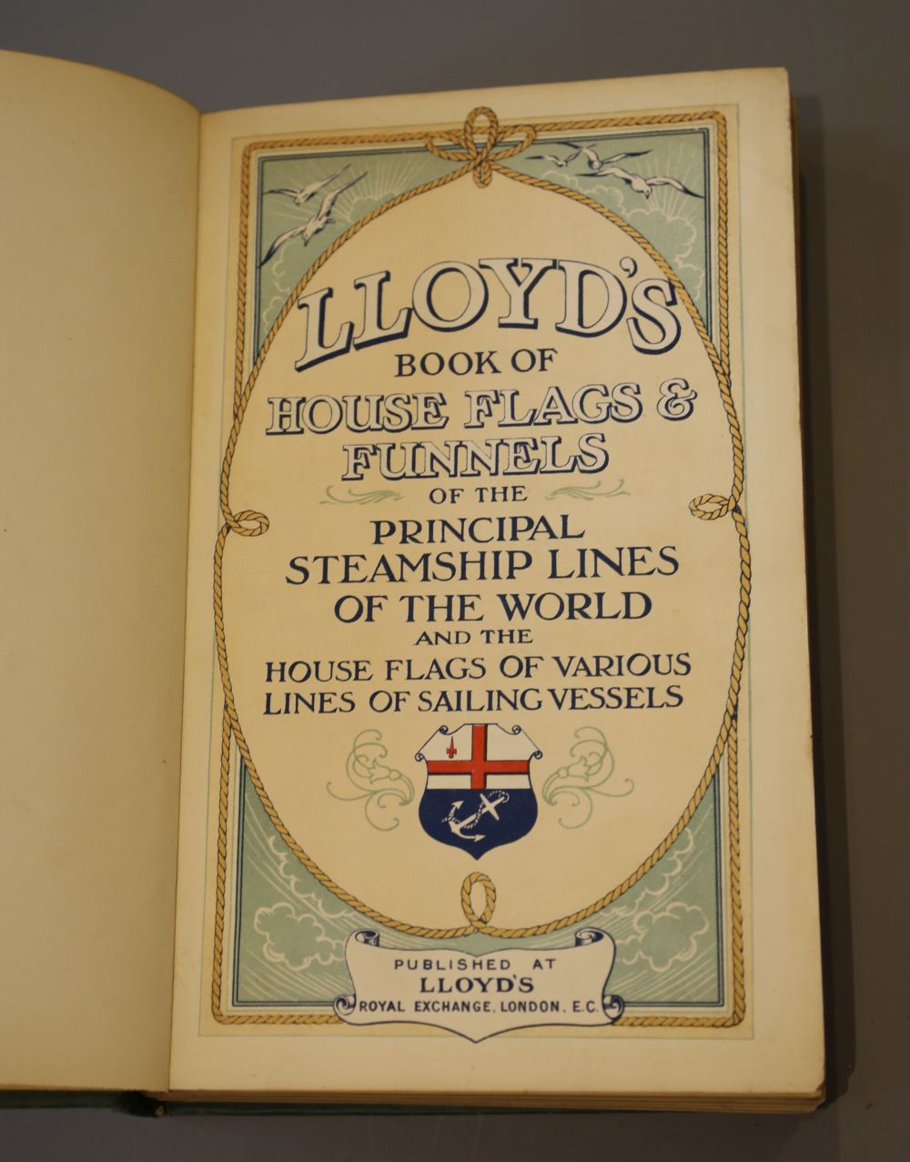 Lloyds - Lloyds Book of House Flags and Funnels of all the Principal Steamship Lines of the World, 8vo, with original title page, 111